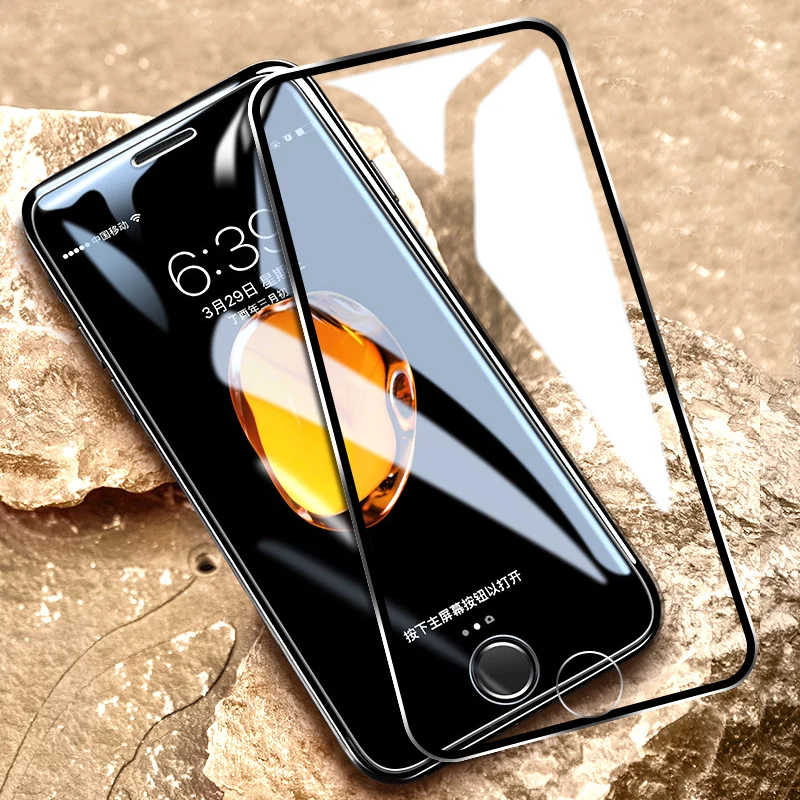 Закаленное стекло 45D из алюминиевого сплава с металлическими краями для iPhone 5 SE 6 6S 7 8 Plus X, Защитное стекло для iPhone 6 7