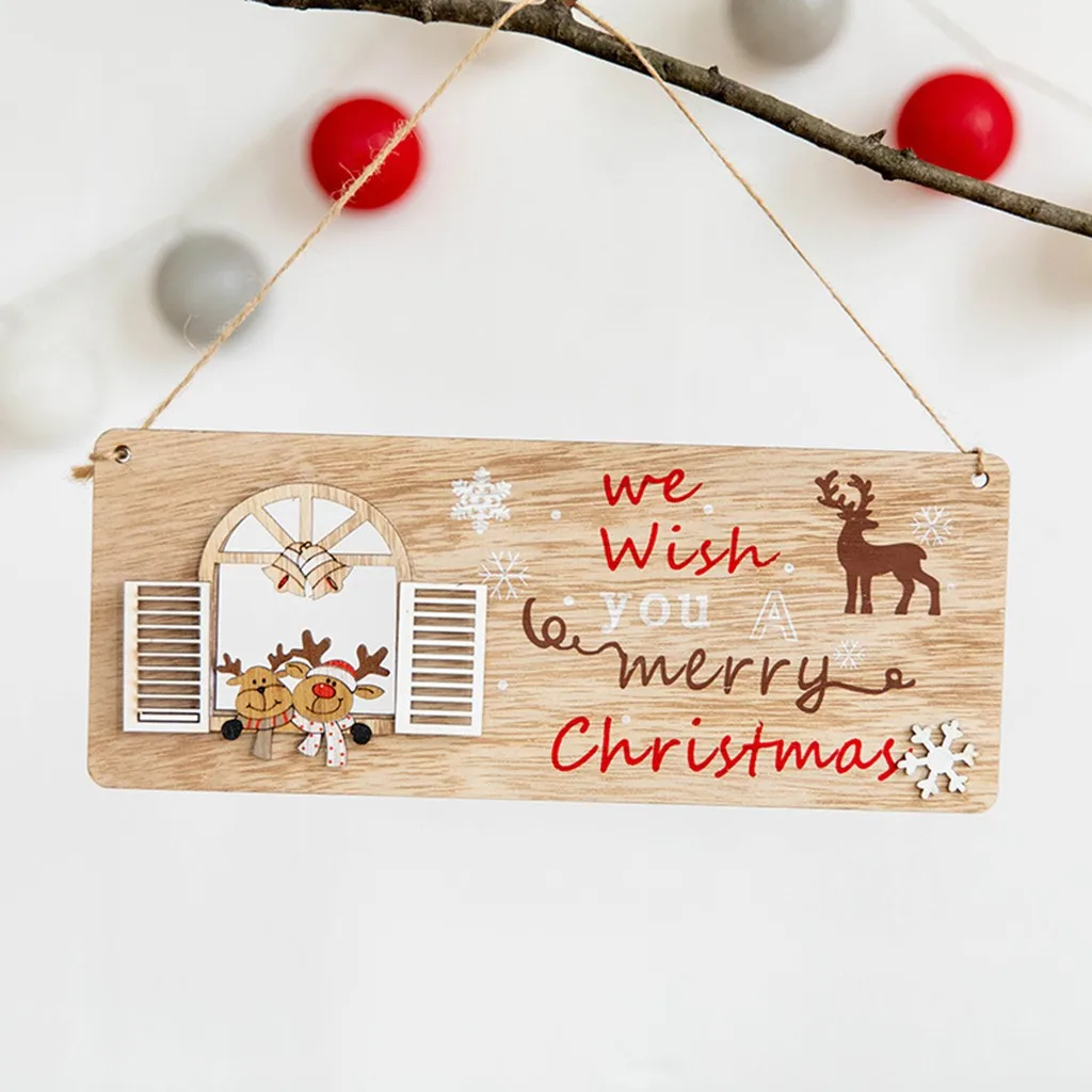 Рождественские подвесные вывески, декорации, деревянные двери, рождественские украшения для дома, горячие продукты, Прямая поставка, аксессуары, инструмент