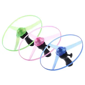 

Funny Colorful Pull String LED Light Up Flying Saucer Disc Kids Toy Luminous Toy (random Color)