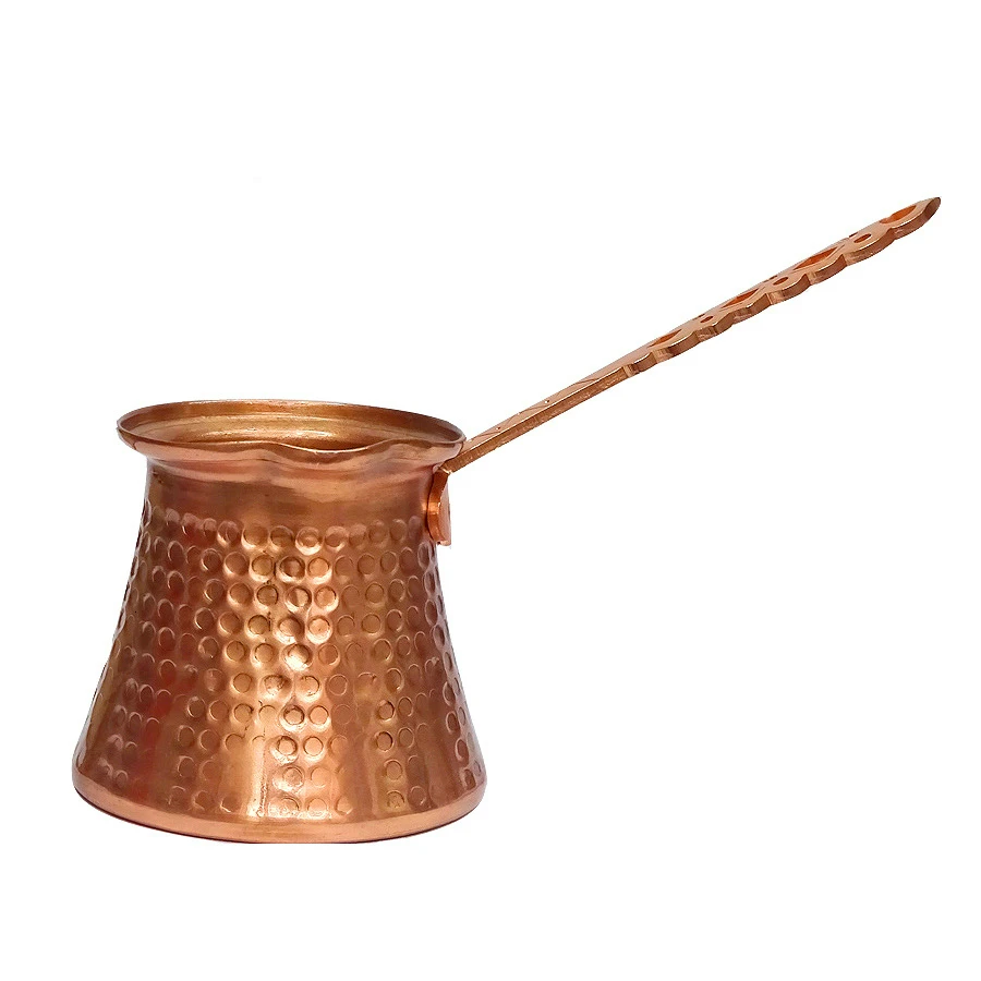 

Professional Turk Kahvesi Arabica Maker Tools Coffeeware Copper Facing Long Handle Turkish Coffee Pot Cocktail Metal Mule Cup