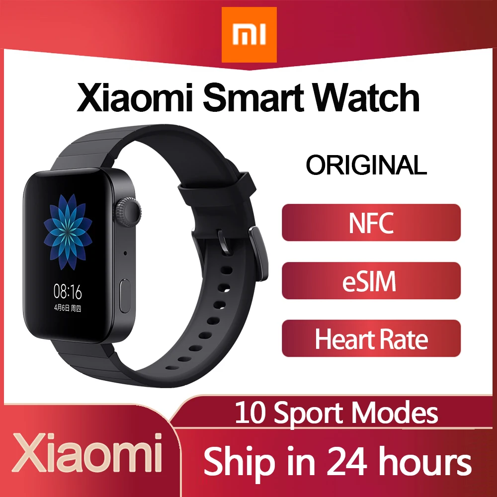 Hot Products! Xiaomi Watch MI Smart Watch GPS NFC WIFI ESIM Phone Call Android Wristwatch Answer Bluetooth Fitness Heart Rate Monitor Tracker