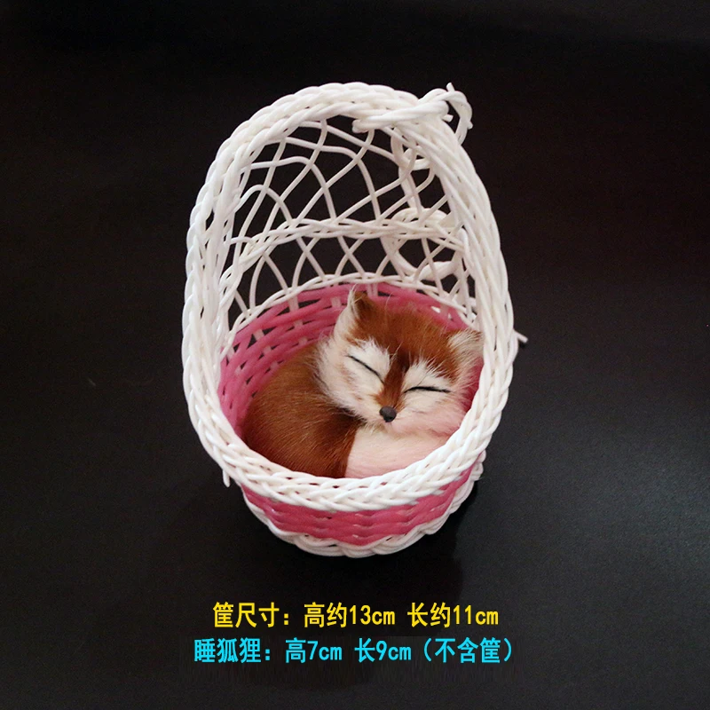 Super Cute Simulation Cat Basket Animal Rabbit Dog Model Doll Children's Toy Valentine's Day Birthday Gift