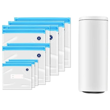 

Mini Portable Vacuum Sealer, USB Rechargeable Automatic Vacuum Pump Reusable Food Vacuum Sealer Bags for Food Storage