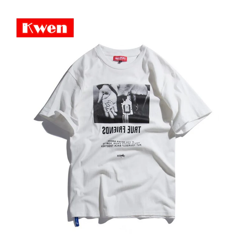 2018 Летняя Повседневная Хлопковая мужская футболка с высокой талией уличная