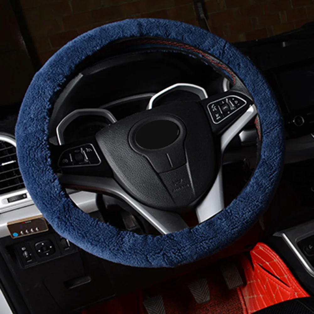 1x шерсть пушистый чехол рулевого колеса автомобиля мягкая защита Decorarion Удобная