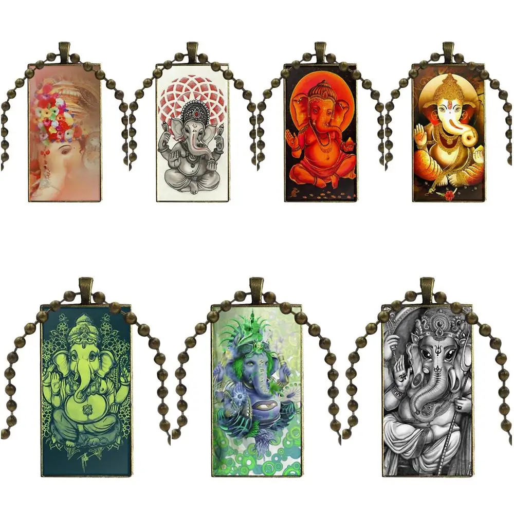 Стеклянный кулон ожерелье ручной работы полукулон прямоугольное для женщин