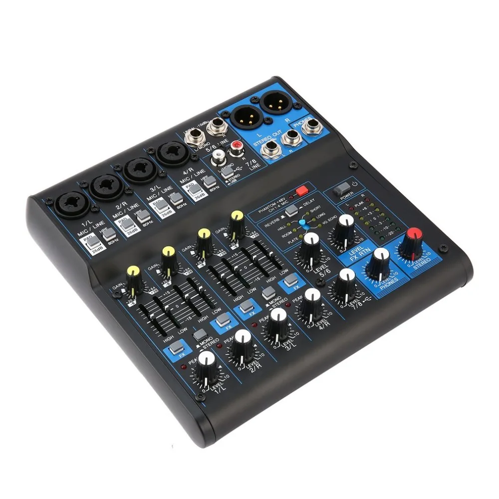 8 Channel DJ Powered Mixer Professional Power Mixing Amplifier USB Slot 16DSP +48V Phantom Power for Microphones US Plug 8 Channel DJ Powered Mixer Professional Power Mixing Amplifier USB Slot 16DSP +48V Phantom Power for Microphones US Plug