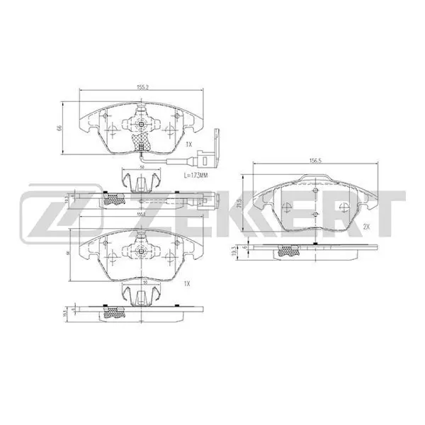 Колодки торм. диск. перед. с датчиком Skoda Octavia(1Z) 04- VW