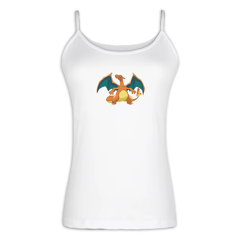 Charizard Camis милый мультяшный герой Сквиртл Бульбазавр, чармандер Женский сексуальный жилет майка хлопок бретельки Топы подарок - Цвет: jfSingletS089W