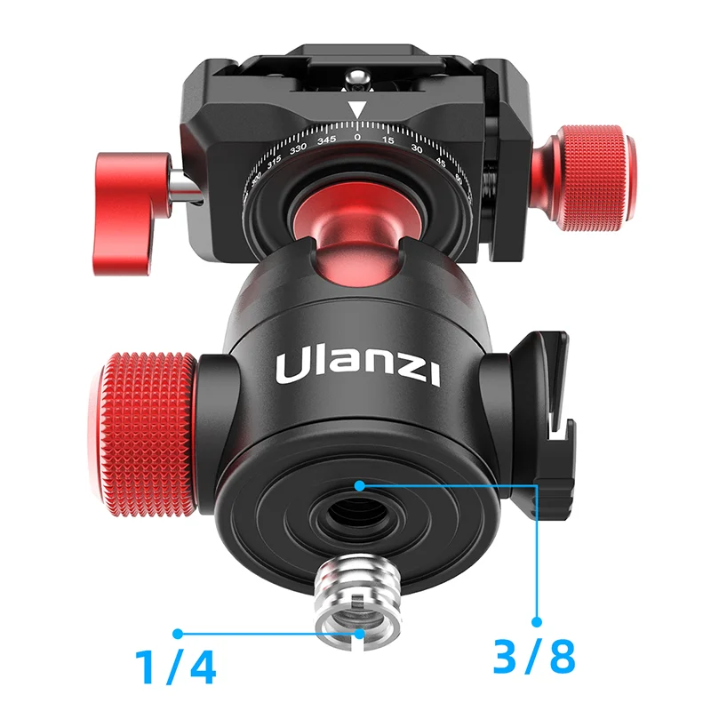 Tripé para Câmera Dslr Ulanzi-cabeça de Metal para Sapato Frio Duplo Panorâmico e Mini Esferas para Fotografias - Image 4