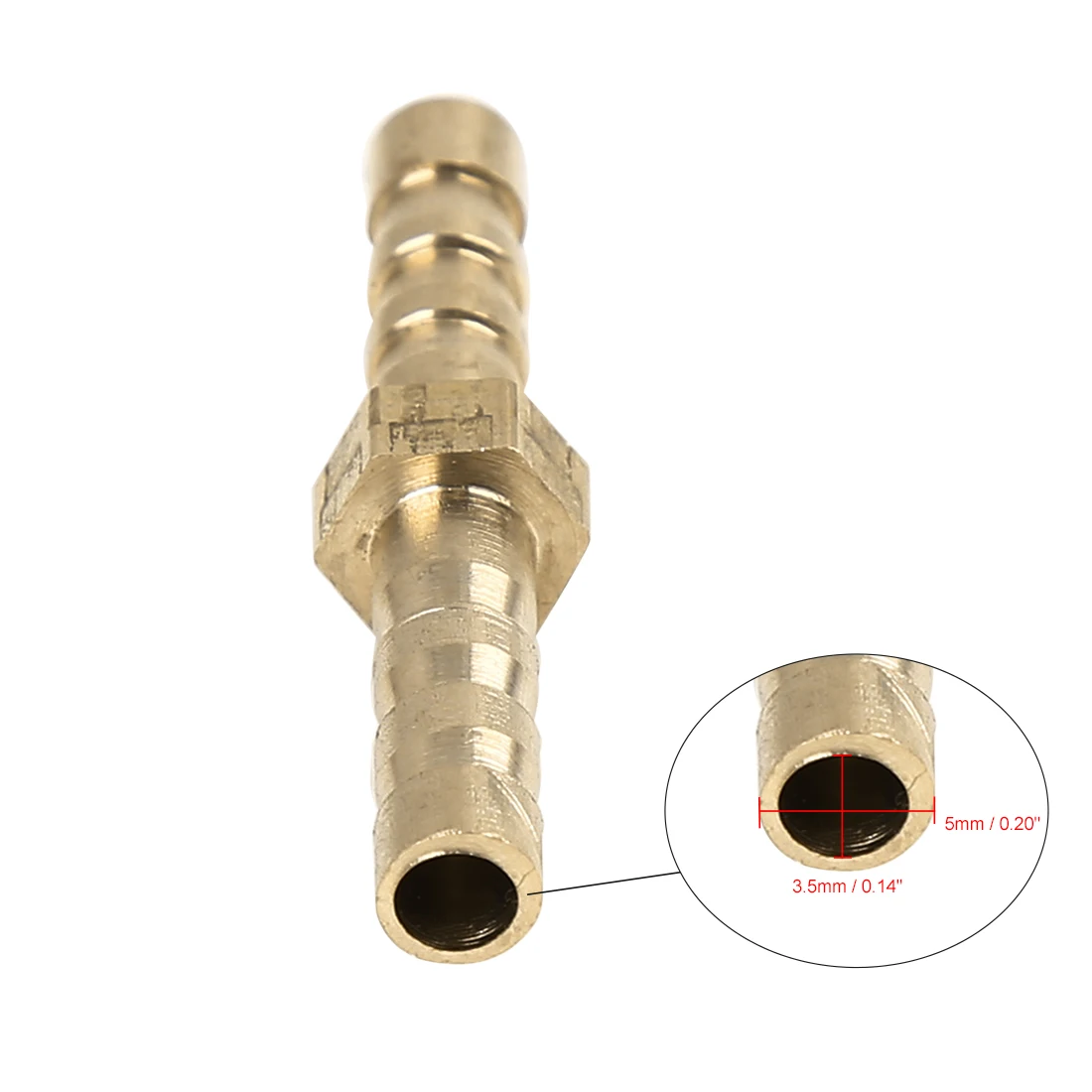 Hose Coupler Uxcell 4/5/6/8/10mm Brass Barb Pipe Fitting 5pcs Straight Union Connector for Air Water Gas Oil