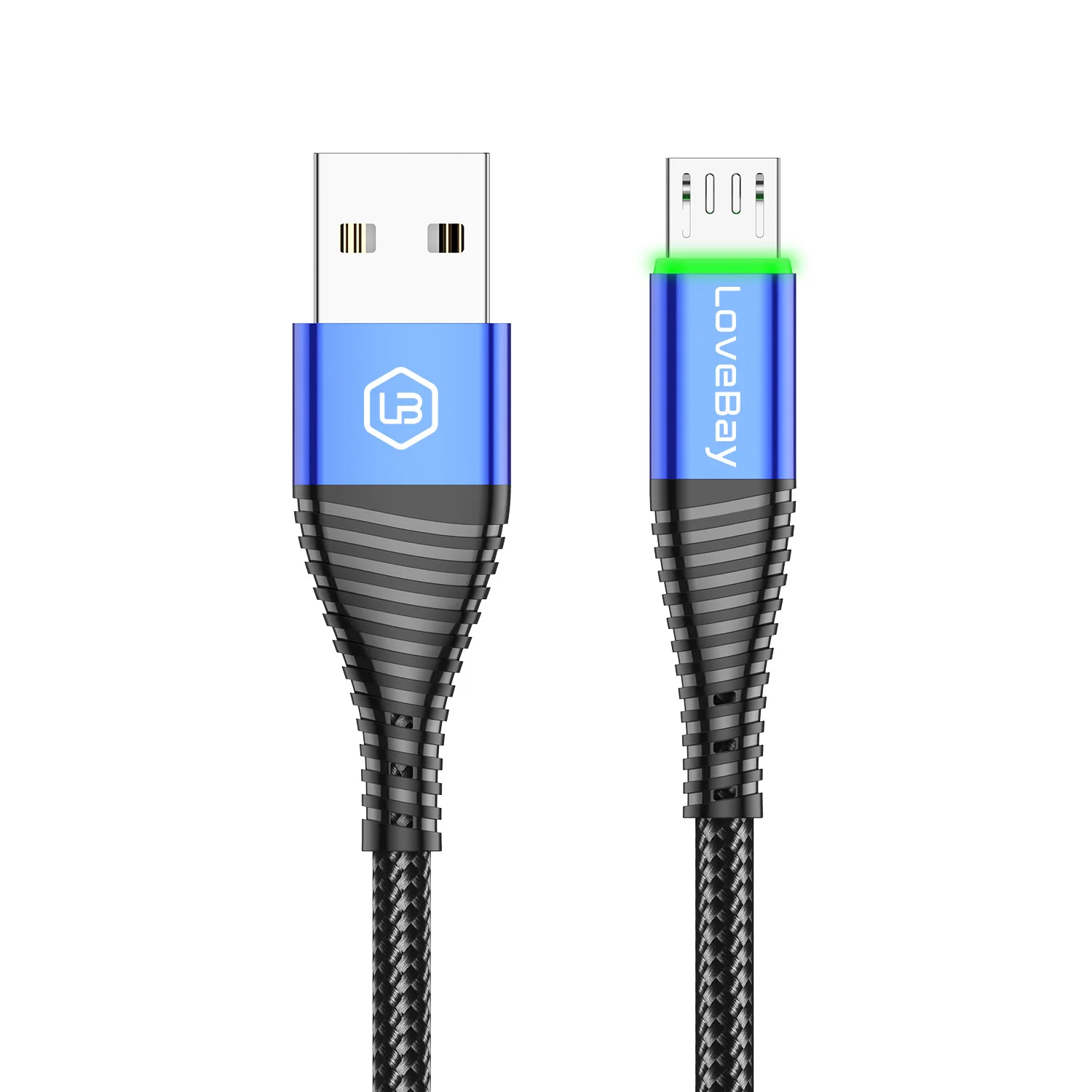 Lovebay Micro USB кабель 3A кабель передачи данных для быстрой зарядки шнур для мобильного телефона USB Micro зарядный шнур QC4.0 зарядное устройство освещение кабель - Цвет: Blue