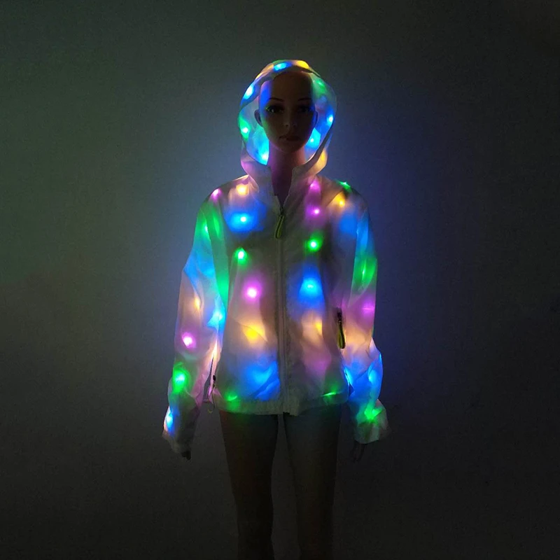 Messing kristen heroin Funny Remote Control Light Up LED Costume Clothing for Men and Women Hooded  Canival Rave Party Neon LED Jacket Clothes Plus Size - AliExpress