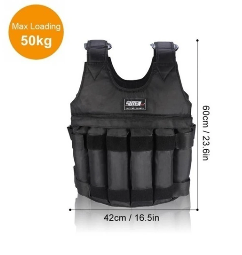 20kg 50kg Max Loading Weight Vest for Boxing Workout Fitness Equipment  Adjustable Weighted Vests Waistcoat Jacket Sand Clothing Weighted Vest Training (17)