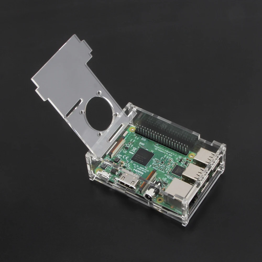 Clear Acrylic Case Accessories Parts Aluminum 0.2A Protective DC 5V Kits+ Cooling Fan+ 3x Heatsink
