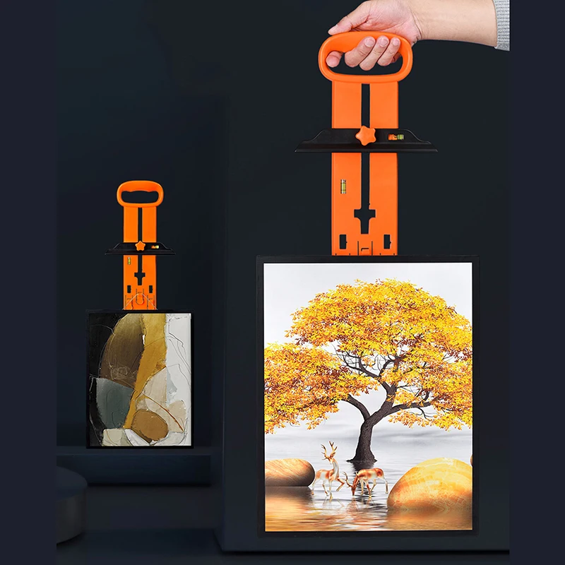 2021 DIY Photo Frame Level Ruler Picture Frame Hanger Hooks Easy Wall