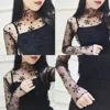 Fashion Black Sexy Women Long Sleeve See Through Mesh Sheer Party Clubwear Night Shirt Tops 2022 shirts t shirt Lace ► Photo 3/6