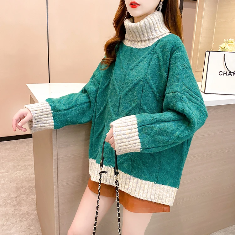 

Autumn And Winter Clothing New Trend Outer Wear High Neck Retro Japanese Knitted Sweater Top Women