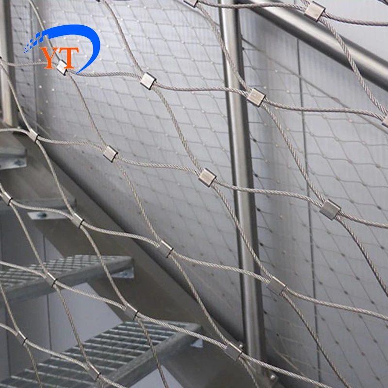 

Customized SS316 ferrule type stainless steel wire rope mesh, garden fence mesh
