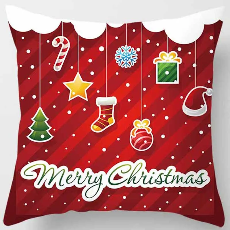 Красивые Рождественские елки цветные шаровые наволочки для подушек с принтом квадратная наволочка милые Мультяшные наволочки размер 45*45 см - Цвет: 16