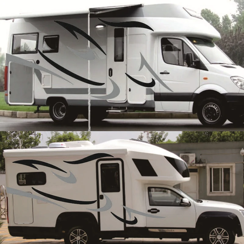 2 x Stripes Graphics Vinyl Graphics Decals Car Stickers for Motorhome Caravan Travel Trailer Camper Van