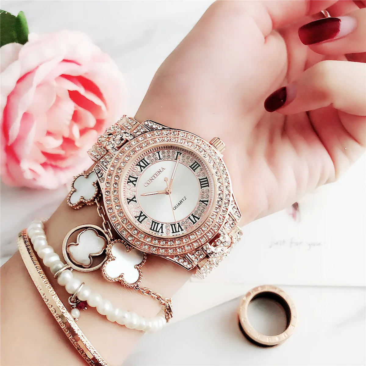 

7220ZX Kuangchenna new fashion steel band quartz watches for men and women factory outlet