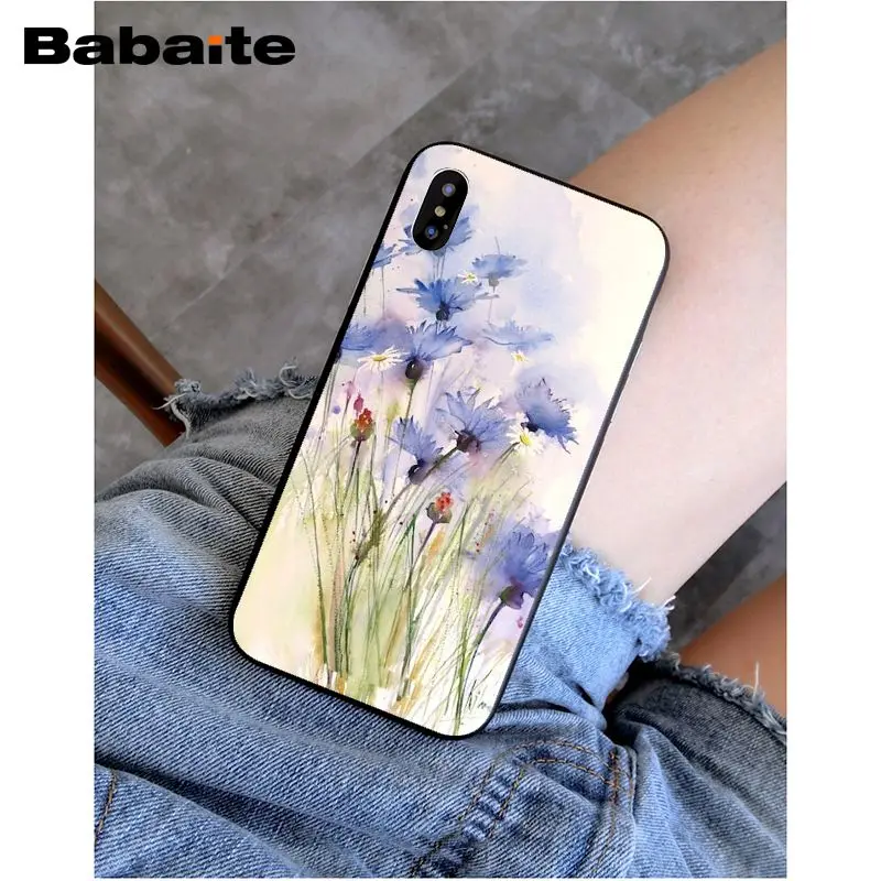 Watercolor flower Dandelion Lotus Lavender