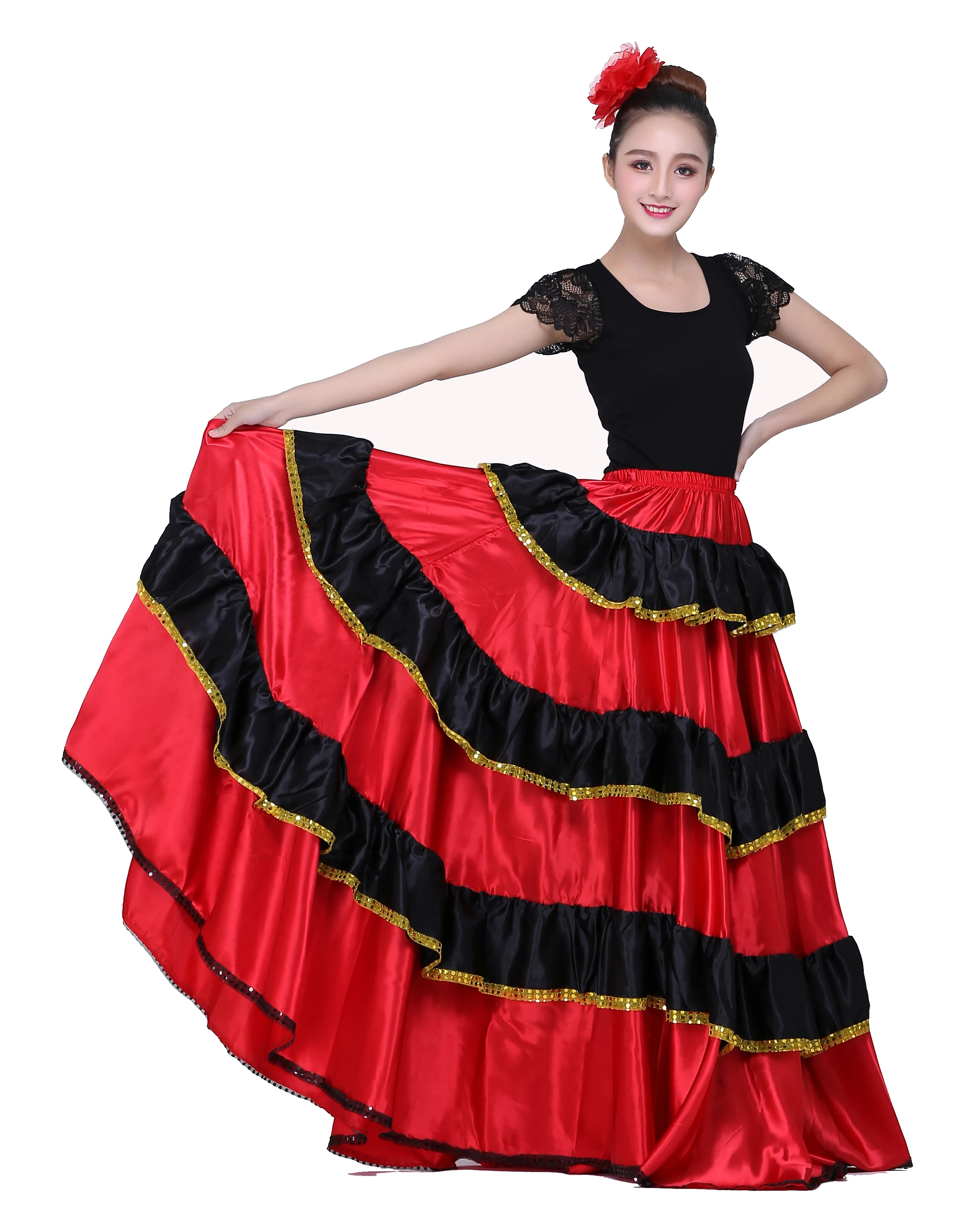 Испанские танцевальные костюмы танцевальная юбка фламенко женское платье для