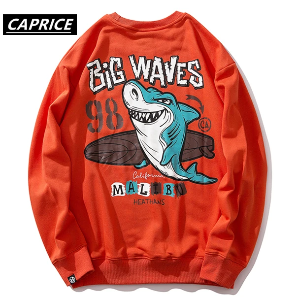 

HipHop Sweatshirt Funny Shark Print Men Pullover Harajuku Multi-color Optional Casual Fashion High Street Couple Streetwear Tops
