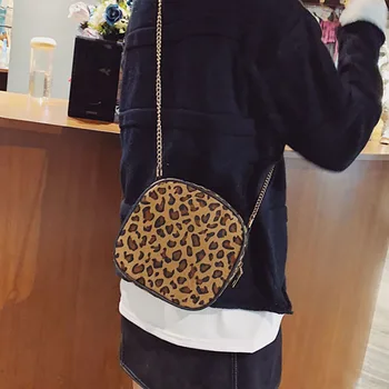 

Leopard Print Women Square Bags Messengers Fashion Party Metal Chain Shoulder Bags for women Handbag B556