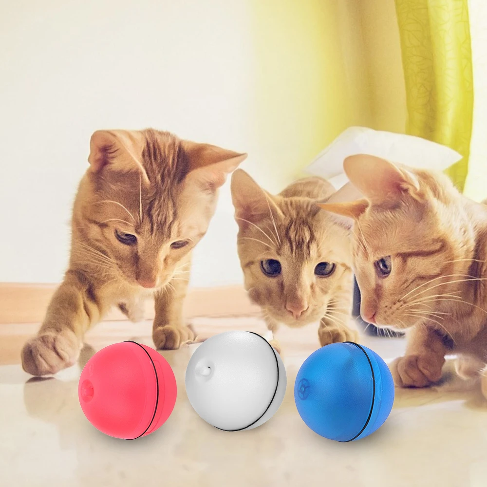 

Cat Toy Rolling Ball Dog Toys LED Red Light Motion Activated Ball Pet Cat Interactive Laser Rolling Ball Electric Funny Toy