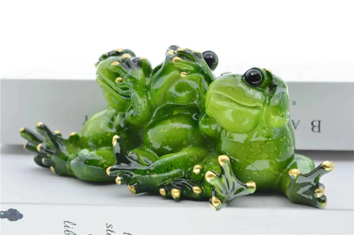 MYBLUE Kawaii Dont Talk Dont Listen Dont Look Frog Figurine Miniature Fairy Garden Nordic Home Room Decoration Accessories