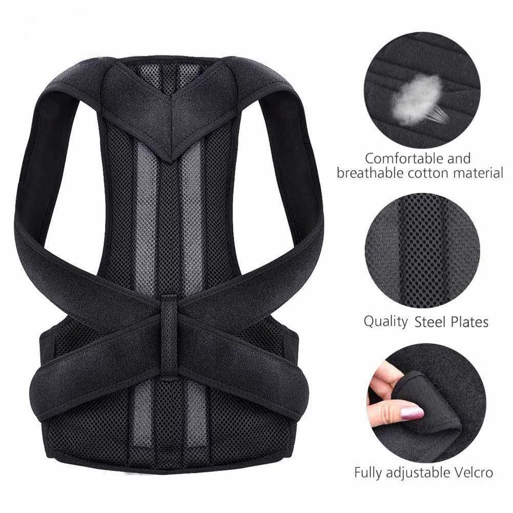 Goedkoop 4XL Bovenste Rugpijn Relief Houding Corrector voor Mannen Body Shapers Schouder Ondersteuning Riem Volwassen Kids Spine Protector Lumbale Braces