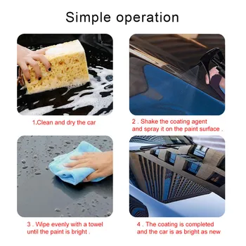 

Quick Coat Ceramic Coated Car Wax 3 in 1 Hydrophobic Car Varnish Waterless Car Wash and Shine Spray Protection BJStore