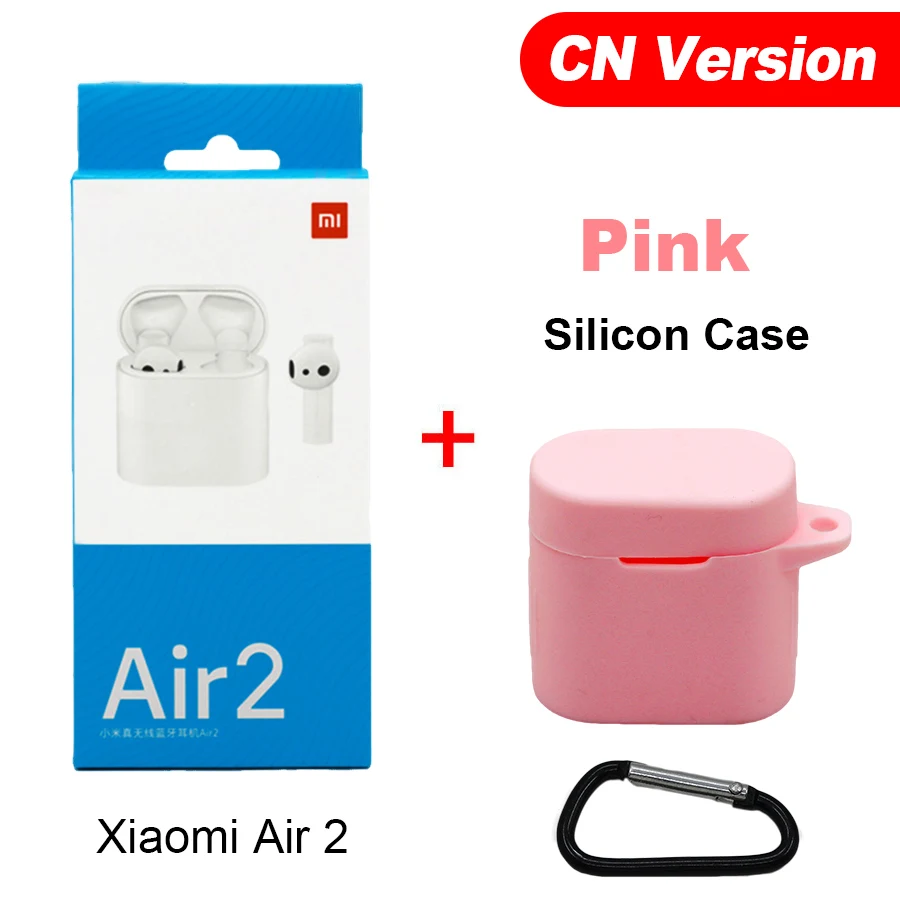 CN N Pink Case Оригинальные беспроводные наушники Xiao mi Air 2 TWS Airdots Pro 2 mi Air 1 True ENC Bluetooth 5 Tap управление голосом LHDC Dyna mi c - Color: CN N Pink Case