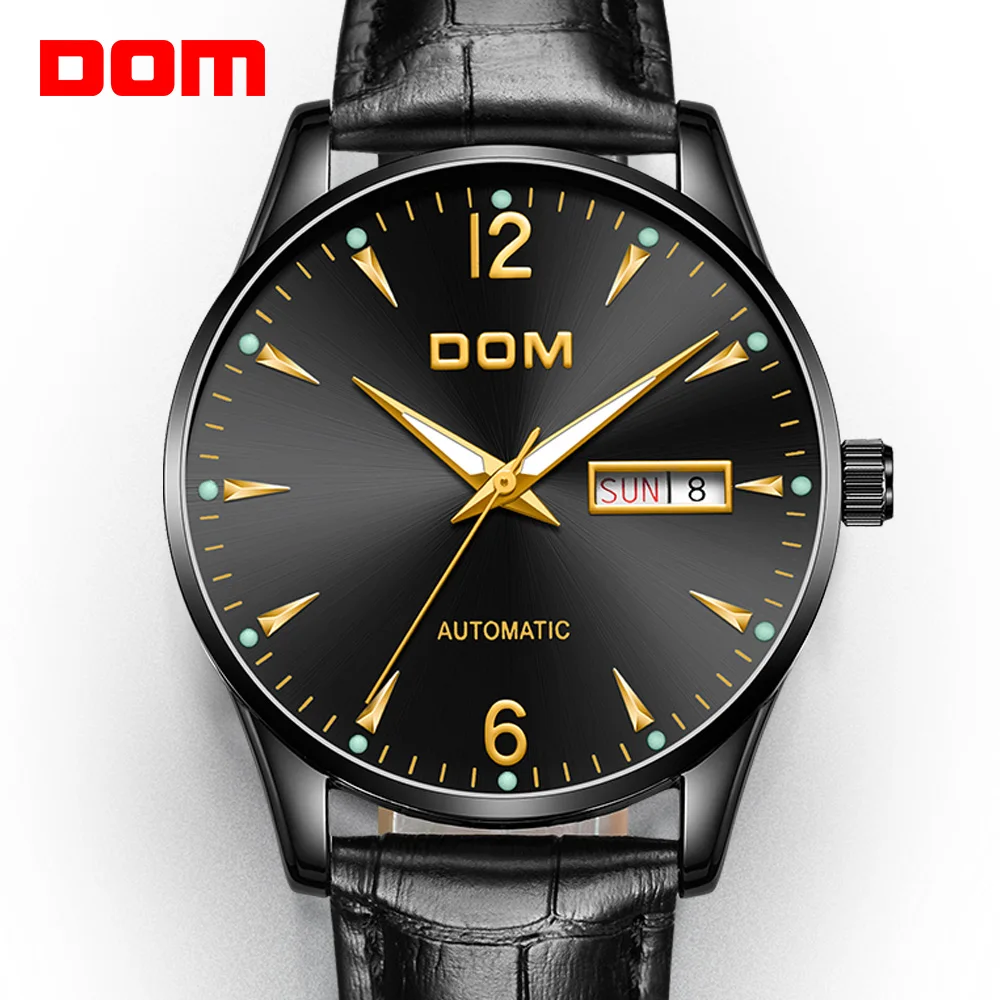 Часы DOM Мужские механические Автоматические брендовые Роскошные модные
