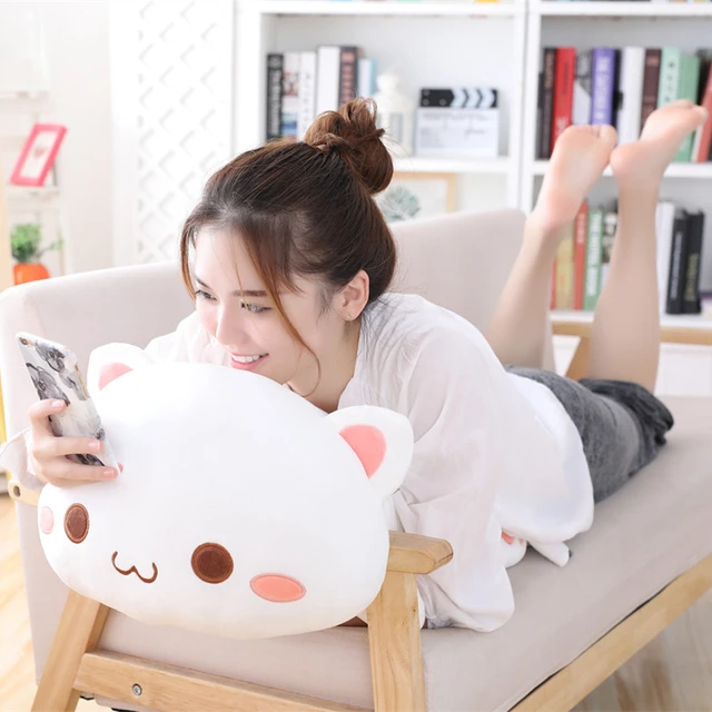 Chat En Peluche Couché Mignon Pour Enfant, Belle Poupée, Animal, Oreiller  Doux, Dessin Animé, Jouets Pour Filles Idéal Comme Cadeau De Noël, 35-65,  Kawaii - Peluches En Peluche Animaux - AliExpress