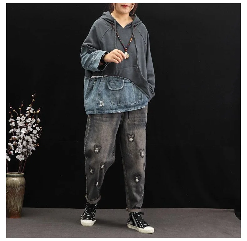 Max LuLu модная Корейская уличная женская осенняя одежда женские джинсовые толстовки с капюшоном винтажные женские панк толстовки