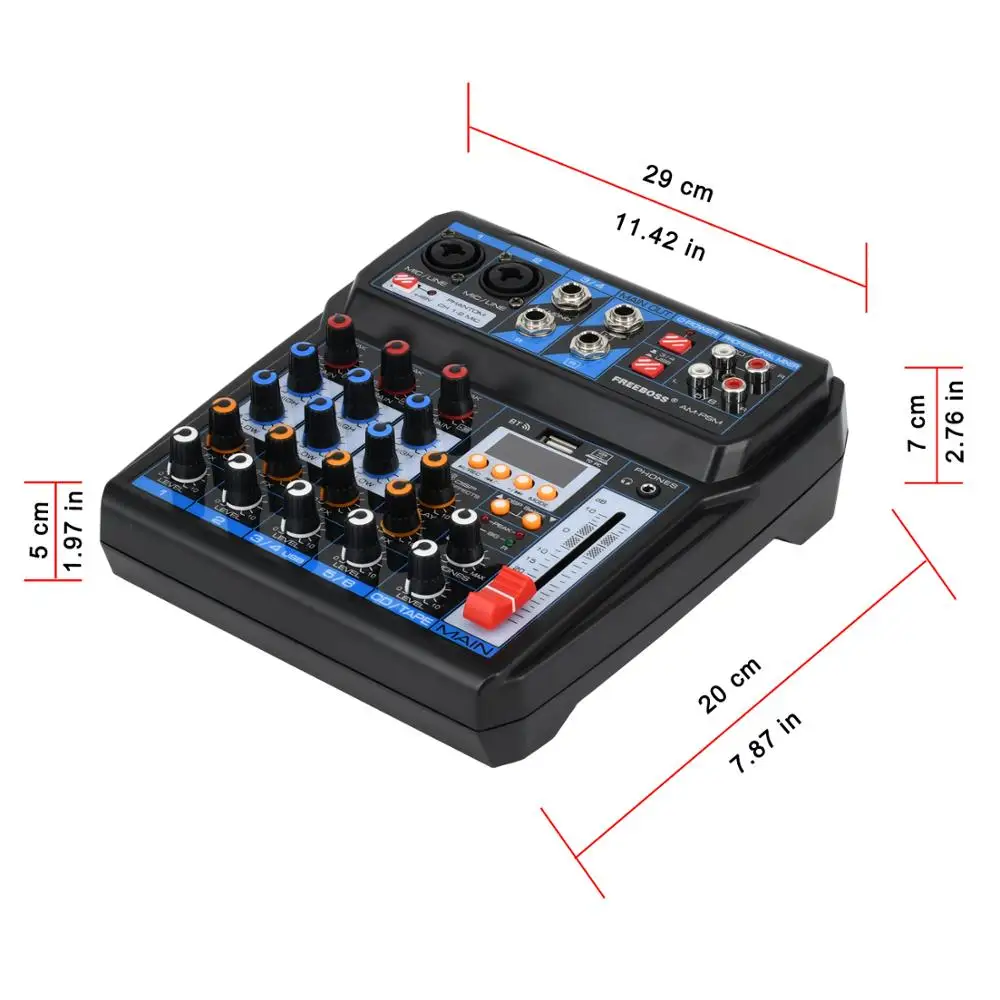US $36.85 AMPSM DC 5V Power Supply USB Interface 6 Channel 2 Mono 2 Stereo 16 Effects Audio Mixer