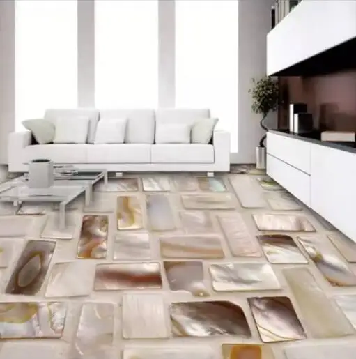BEIBEHANG Custom wallpaper floor stickers colorful shell inlay art home decor room bathroom background 3d murals | Обустройство дома