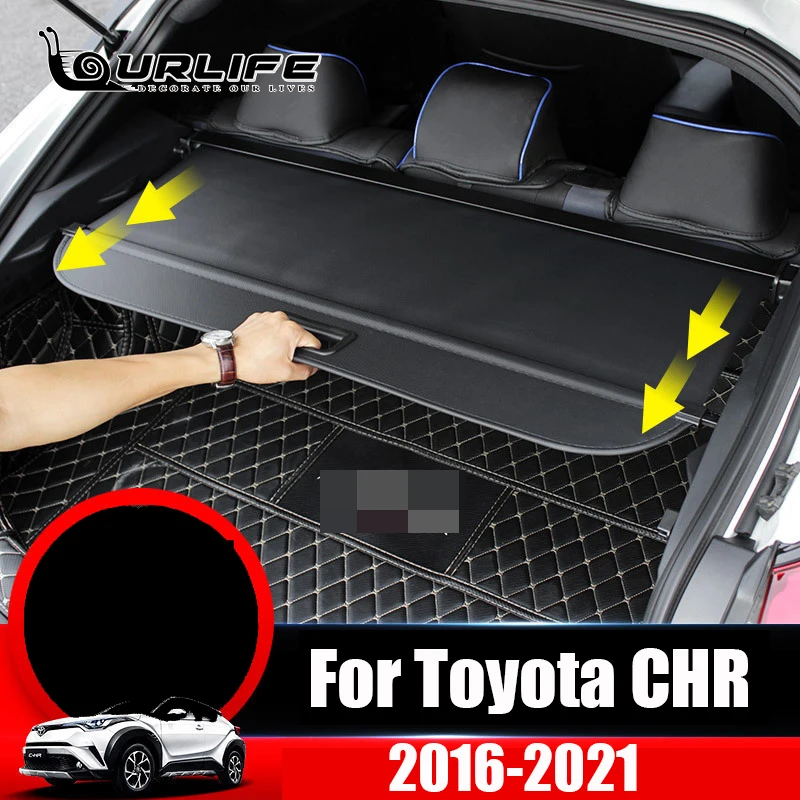 Car Trunk Cover Cargo For Toyota C-HR CHR 2018 2019 2020 2021 2022 Auto  Curtain Rear Shield Security Parcel Shelf Accessories