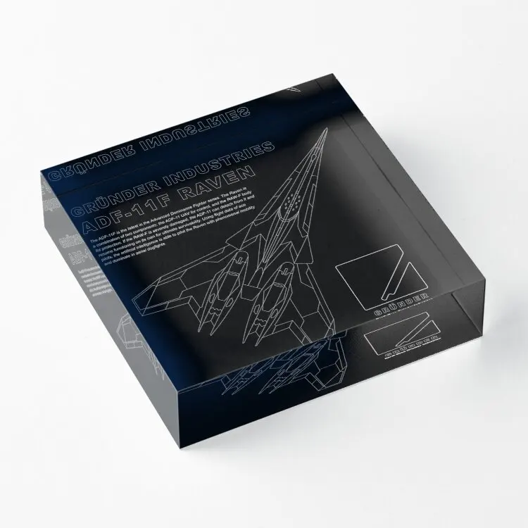 

Ace Combat Adf 11F Raven Blueprint Acrylic Block Decoration Transparent Home Decor Stamping Room Cute Bedroom Process Board