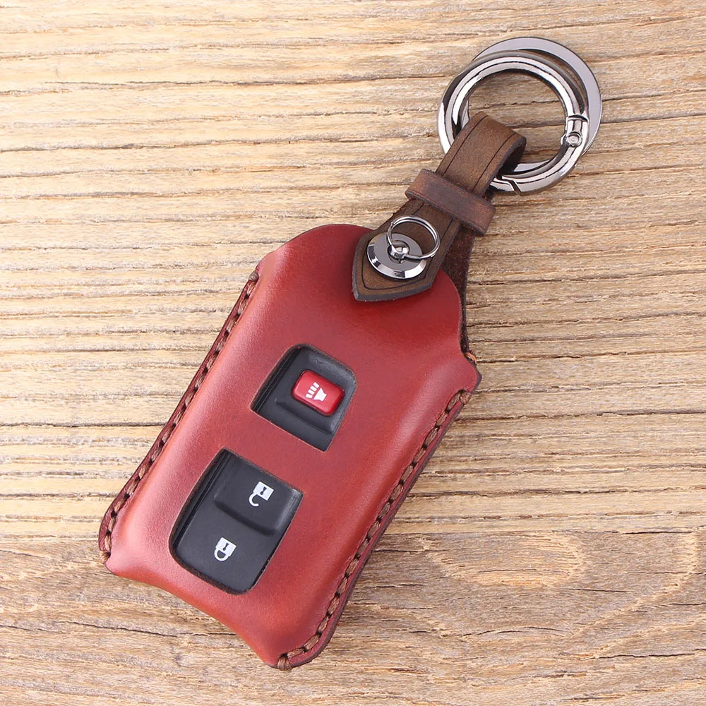 Кожаный чехол-брелок для ключей KEYYOU для Toyota Prius 2004 2005 2006 2007 2008 2009 пульт дистанционного управления 2+ кнопка «Panic» без ключа