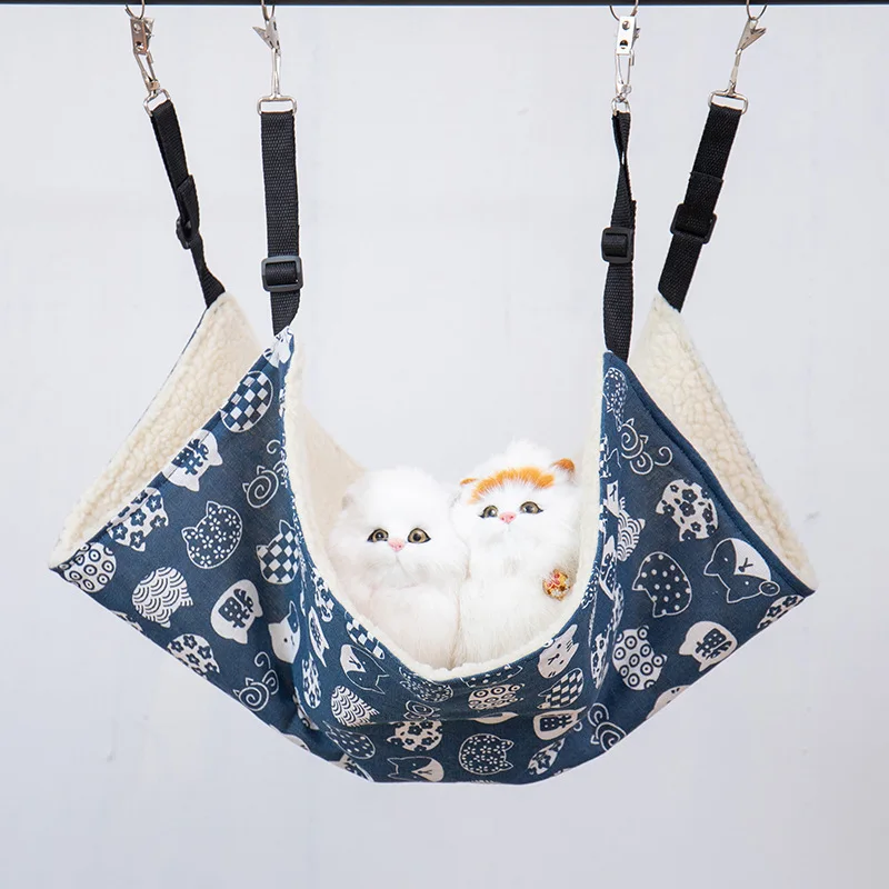 

16 Color Soft Cat Hammock Hanging Cats Beds Winter Pet Mat Small Dog Nest Short Plush Warm kitten House Sofa Cushion For Cat