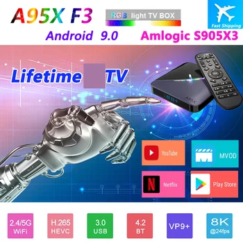 

A95X tv box IPTV box android box 4k Android 9.0 4K Youtube Netflix 4G 64G netflix Lifetime for tv box only no channels included