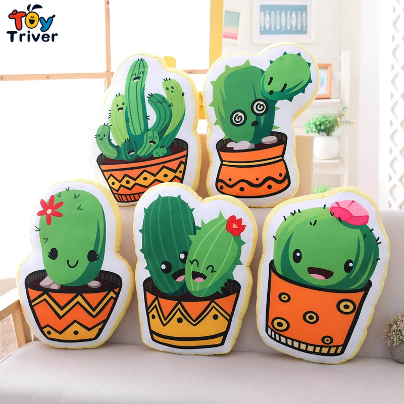 Kawaii Cactus Green Plants Plush Toy Triver Stuffed Doll Sleeping Pillow Cushion Kids Children Girls Toys Gift Home Sofa Decor | Игрушки и