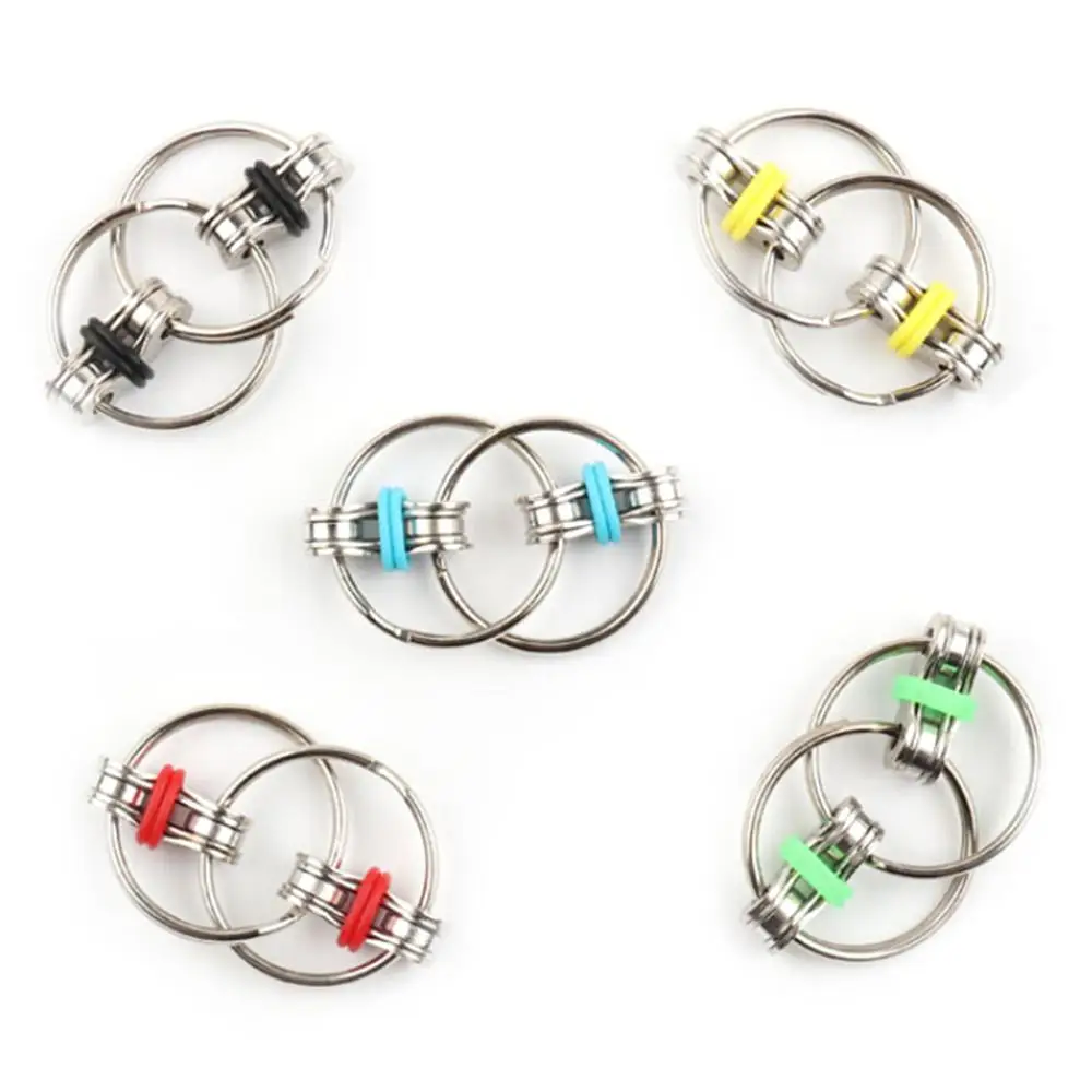 Autism ADHD Anti Stress Adult Toys Key Ring Hand Spinner Decompression Bearing Tri-Spinner EDC Toy Metal For Adult and Children