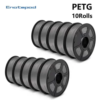 

Enotepad PETG Filament for 3D Printer 1kg 1.75mm 5/10rolls 2.2 LBS High Strength Eco-friendly 100% Bubble 3D Printing Material