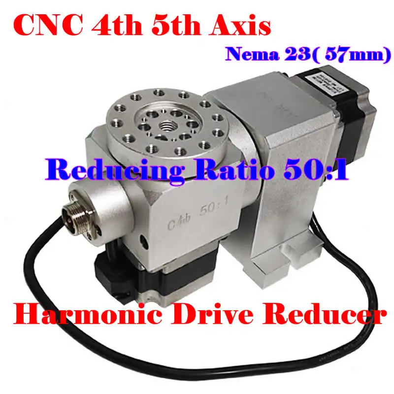 CNC 4th 5th Rotary Axis Speed Reducing Ratio 50:1 Harmonic Drive Reducer with Nema23 57mm Motors for Lathe Router Machine | Инструменты
