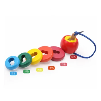 

Big Stacking Tower Blocks Montessori Rainbow Wooden Blocks Baby Toy Wood Animals Building Block Game Educational Toys For Child